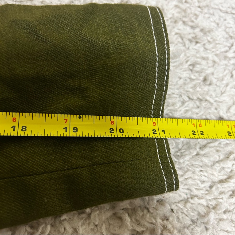 J. Crew Size 10 Going Out Blazer Jacket Olive Green Linen Blend Open Front EUC - Picture 12 of 14